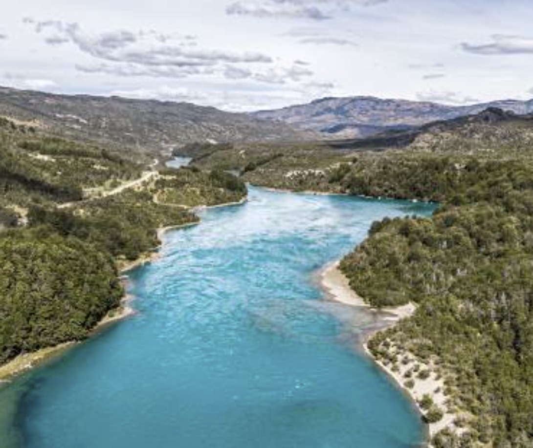 Riverfront landscape in Patagonia
